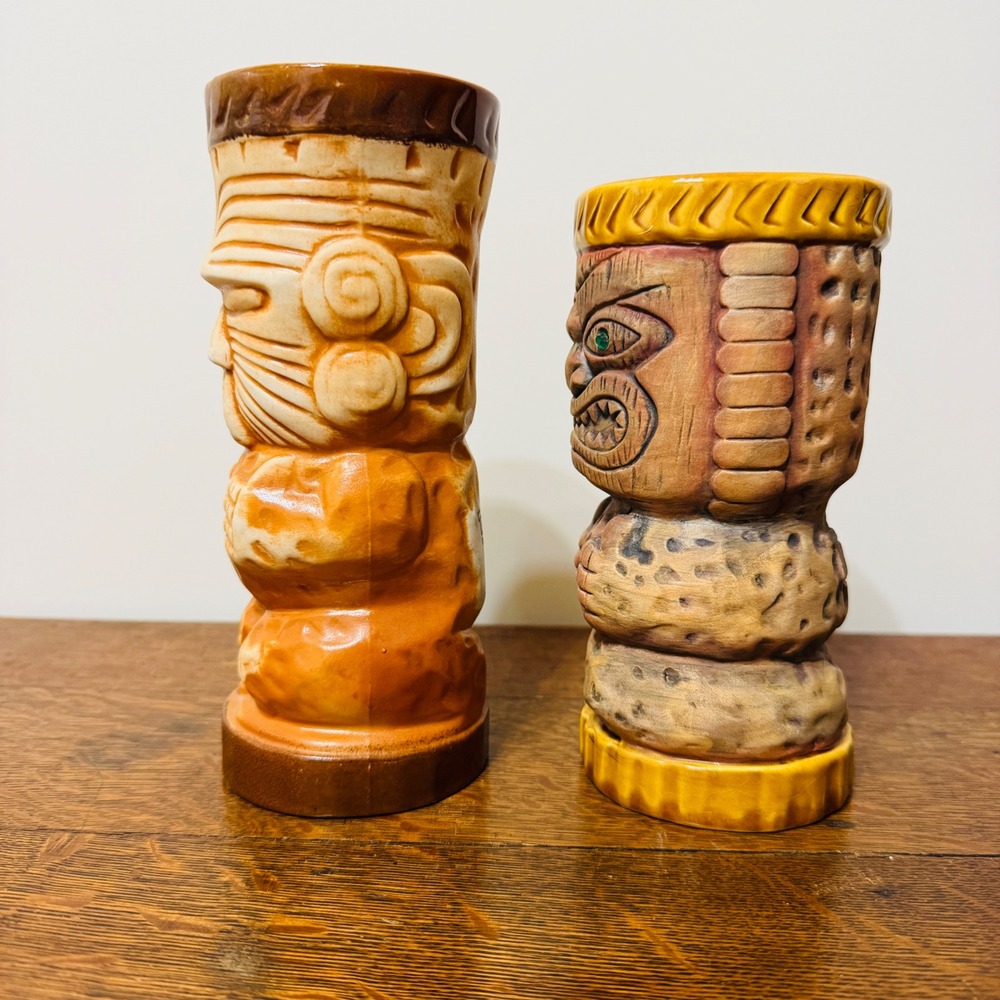 Lot of 2 Trader Dick's Nugget Casino Tiki Mugs Reno Nevada Vintage Barware - Picture 2 of 16